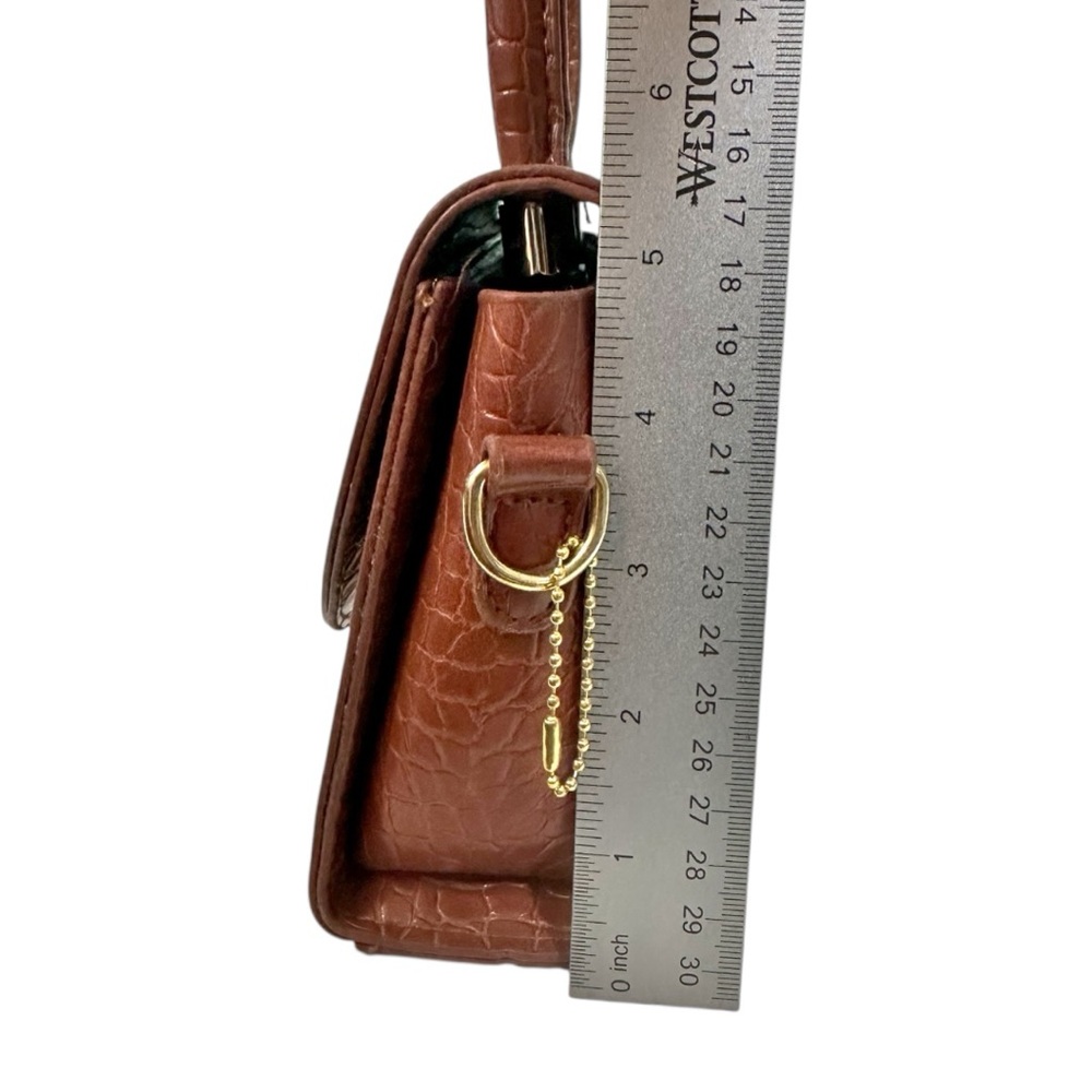 Chic Crocodile Pattern Mini Bag In Rich Brown - image 6